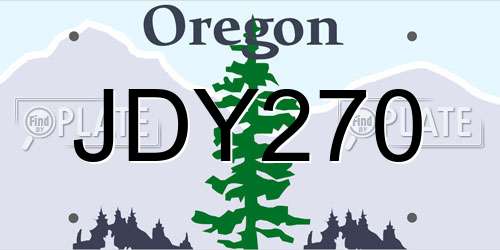 JDY270 Oregon License Plate