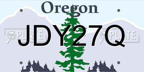 JDY27Q Oregon License Plate