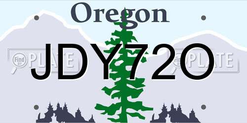 JDY72O Oregon License Plate
