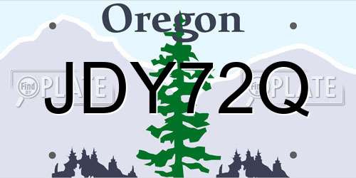 JDY72Q Oregon License Plate