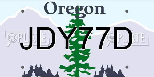 JDY77D Oregon License Plate