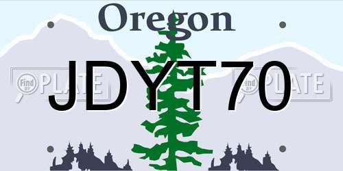 JDYT70 Oregon License Plate