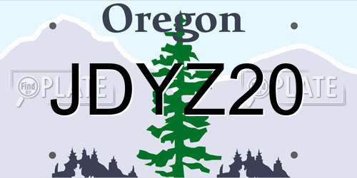 JDYZ20 Oregon License Plate