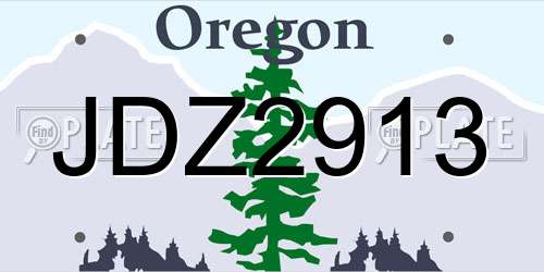 JDZ2913 Oregon License Plate
