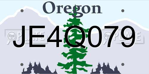 JE4Q079 Oregon License Plate