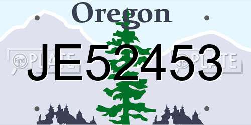 JE52453 Oregon License Plate