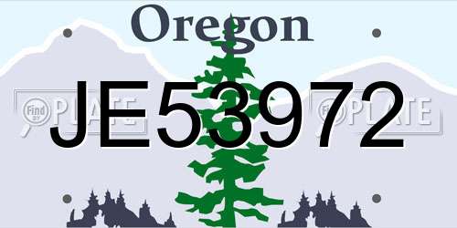 JE53972 Oregon License Plate