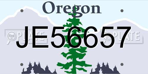 JE56657 Oregon License Plate