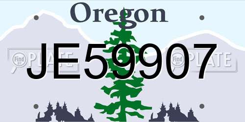 JE59907 Oregon License Plate
