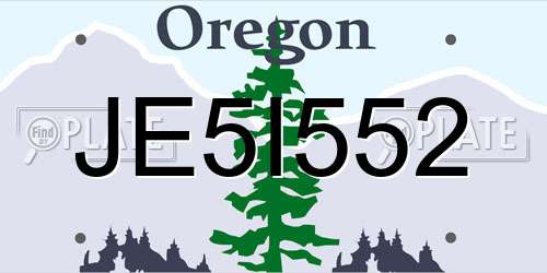 JE5I552 Oregon License Plate