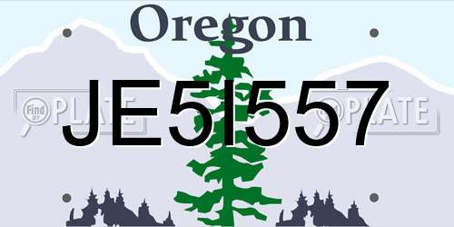 JE5I557 Oregon License Plate