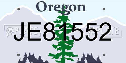 JE81552 Oregon License Plate