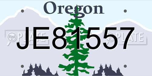 JE81557 Oregon License Plate