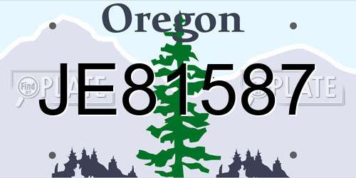 JE81587 Oregon License Plate