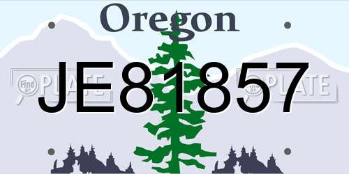 JE81857 Oregon License Plate