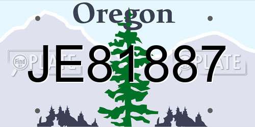 JE81887 Oregon License Plate