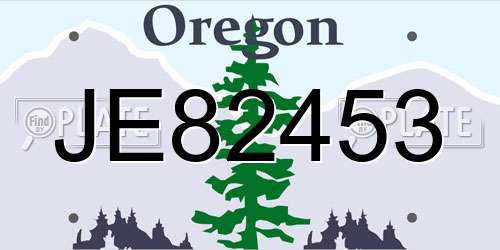 JE82453 Oregon License Plate