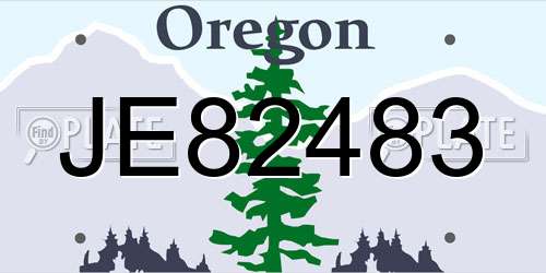 JE82483 Oregon License Plate