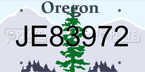 JE83972 Oregon License Plate