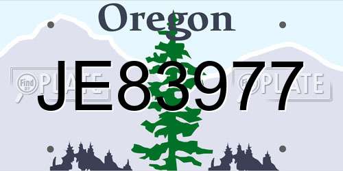 JE83977 Oregon License Plate