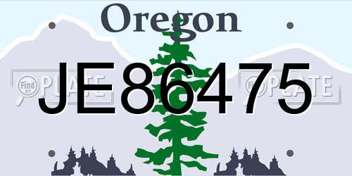 JE86475 Oregon License Plate