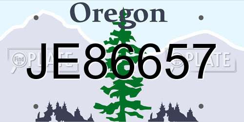 JE86657 Oregon License Plate