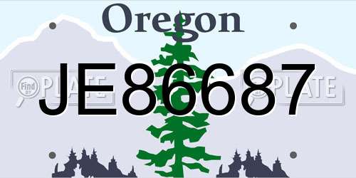 JE86687 Oregon License Plate