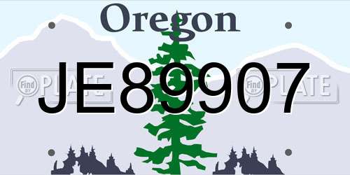 JE89907 Oregon License Plate