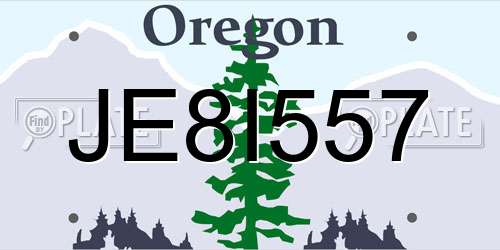 JE8I557 Oregon License Plate