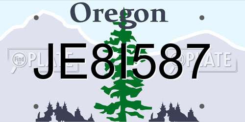 JE8I587 Oregon License Plate