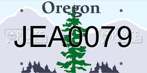 JEA0079 Oregon License Plate