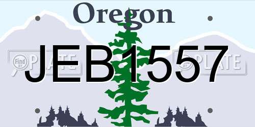 JEB1557 Oregon License Plate
