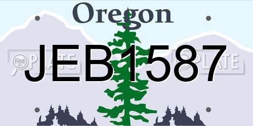 JEB1587 Oregon License Plate
