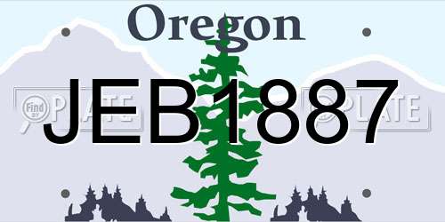 JEB1887 Oregon License Plate