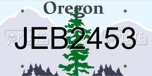 JEB2453 Oregon License Plate
