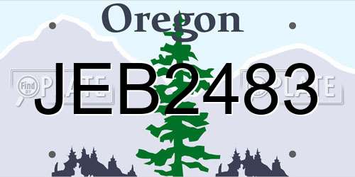 JEB2483 Oregon License Plate