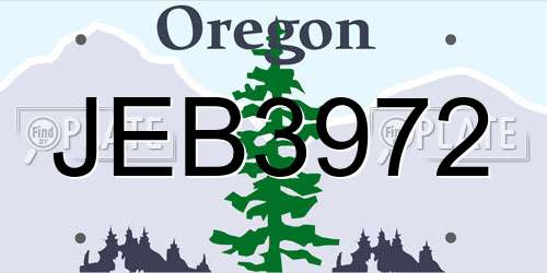 JEB3972 Oregon License Plate