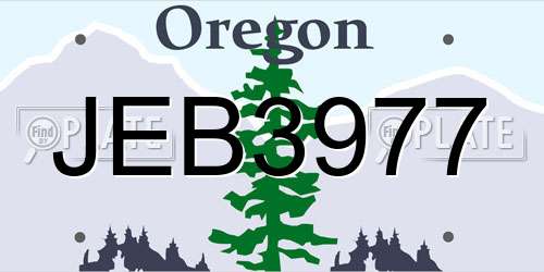 JEB3977 Oregon License Plate