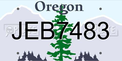 JEB7483 Oregon License Plate