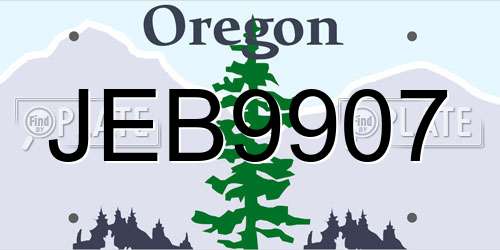 JEB9907 Oregon License Plate
