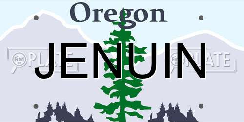 JENUIN Oregon License Plate