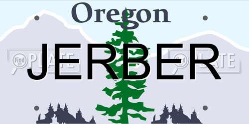 JERBER Oregon License Plate