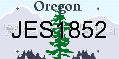 JES1852 Oregon License Plate