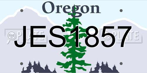 JES1857 Oregon License Plate