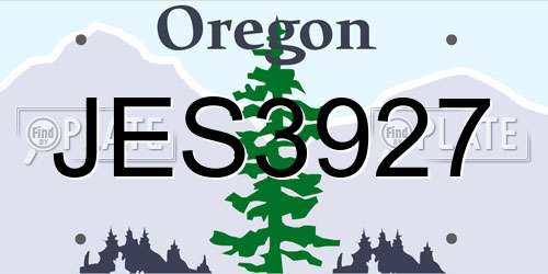 JES3927 Oregon License Plate