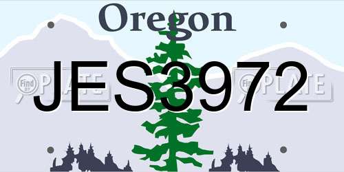 JES3972 Oregon License Plate