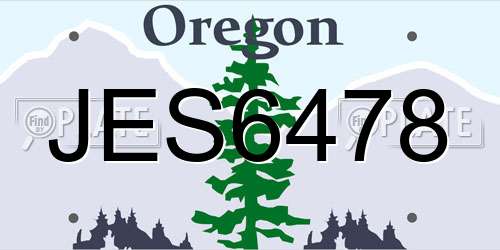 JES6478 Oregon License Plate