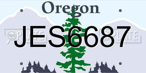 JES6687 Oregon License Plate