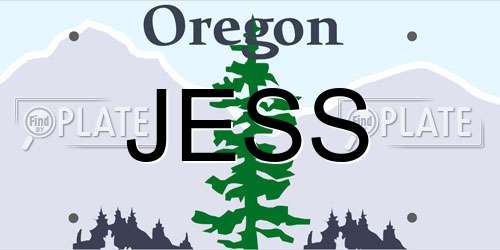 JESS Oregon License Plate