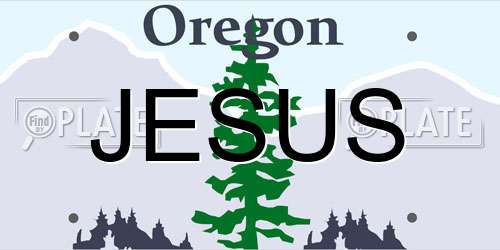 JESUS Oregon License Plate